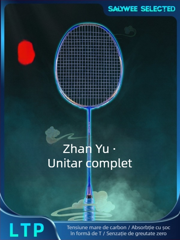Rachetă de badminton SALYWEE cu cadru din fibră de carbon, greutate 75–79 g, mâner G5, lovire directă