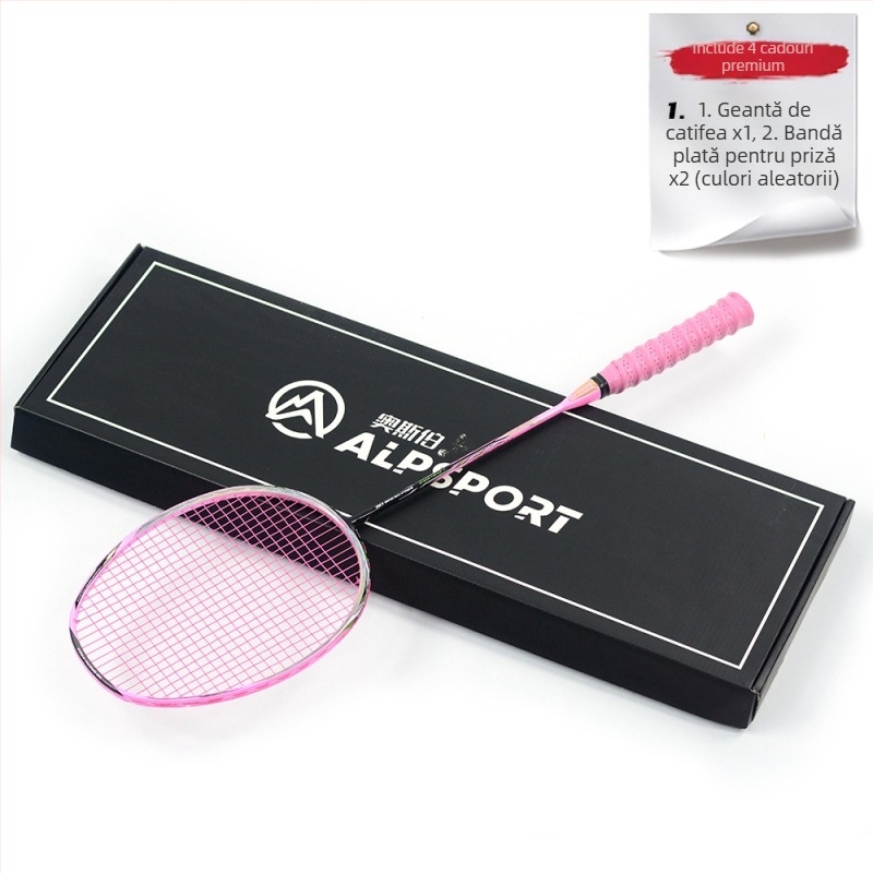 Rachetă de badminton SALYWEE cu cadru din fibră de carbon, greutate 75–79 g, mâner G5, lovire directă