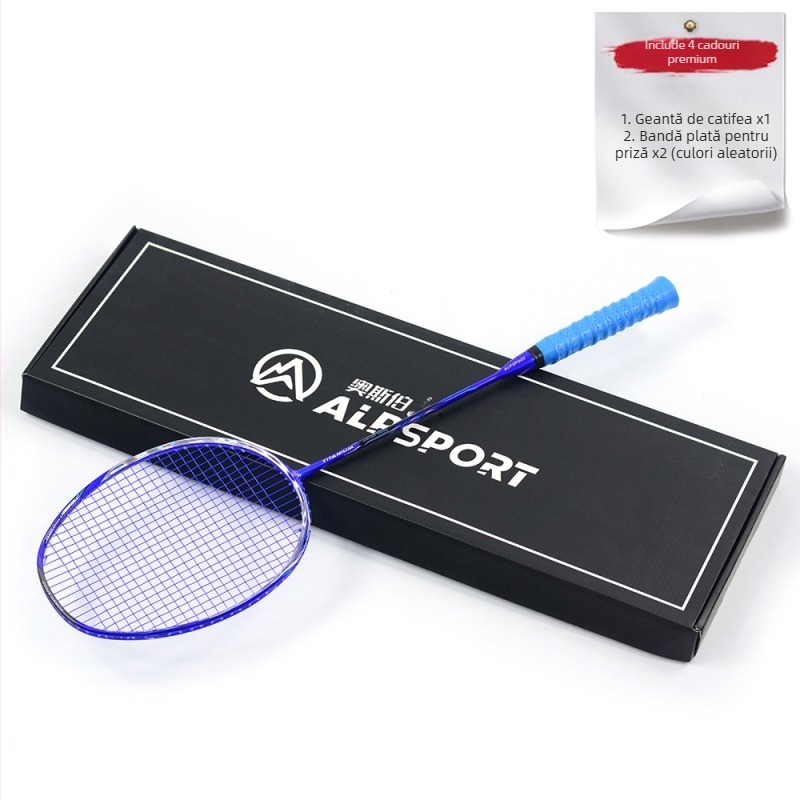 Rachetă de badminton SALYWEE cu cadru din fibră de carbon, greutate 75–79 g, mâner G5, lovire directă