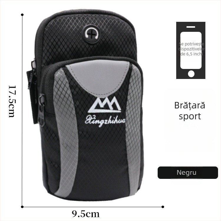 Longlongin Geantă de braț pentru telefon pentru alergare – Unisex, respirabilă, impermeabilă, ultra-ușoară, Oxford material, 17,5×9 cm
