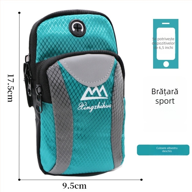 Longlongin Geantă de braț pentru telefon pentru alergare – Unisex, respirabilă, impermeabilă, ultra-ușoară, Oxford material, 17,5×9 cm
