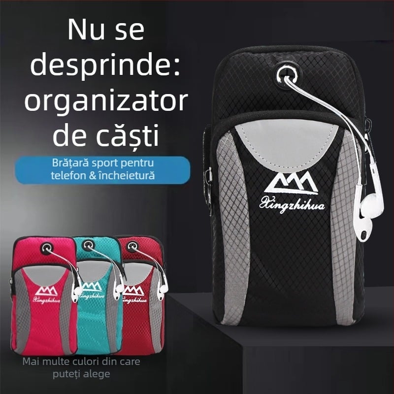 Longlongin Geantă de braț pentru telefon pentru alergare – Unisex, respirabilă, impermeabilă, ultra-ușoară, Oxford material, 17,5×9 cm