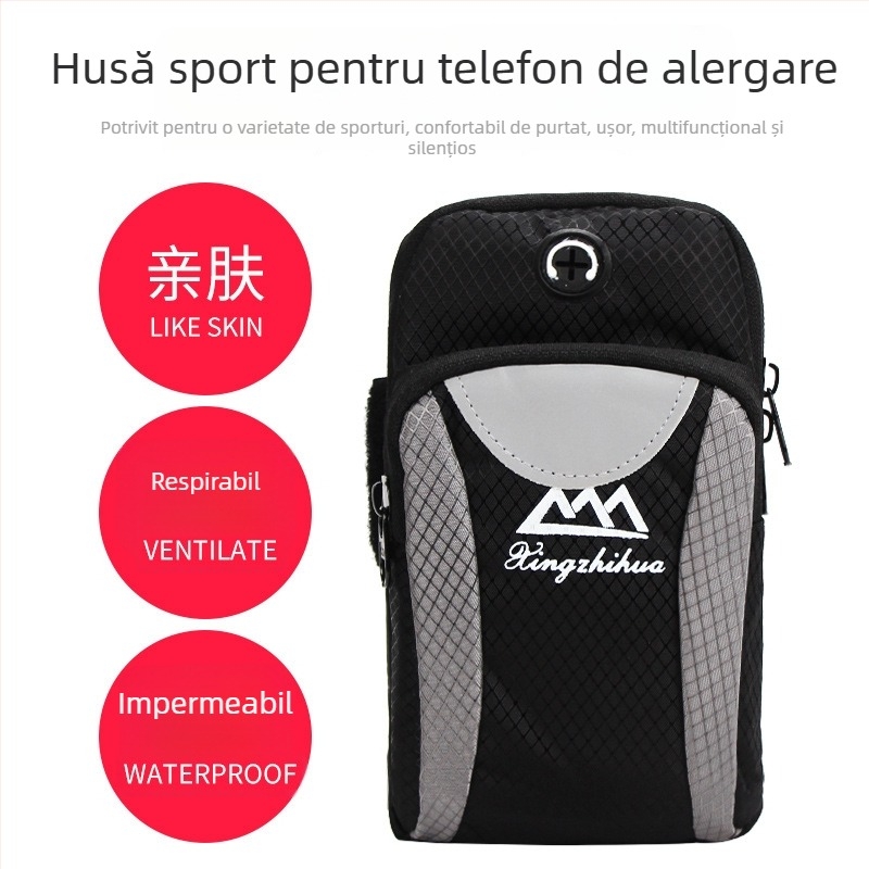 Longlongin Geantă de braț pentru telefon pentru alergare – Unisex, respirabilă, impermeabilă, ultra-ușoară, Oxford material, 17,5×9 cm