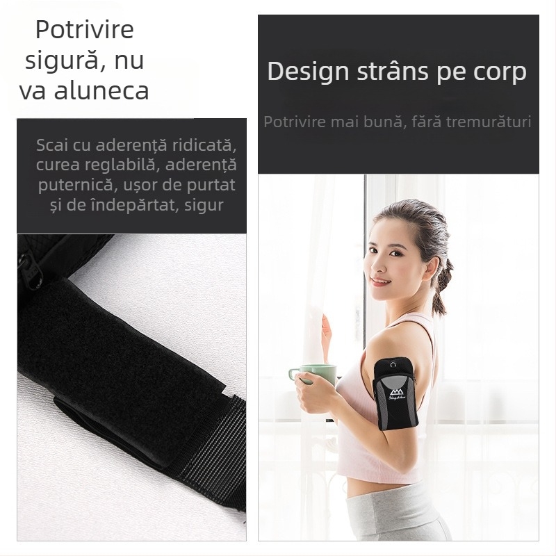 Longlongin Geantă de braț pentru telefon pentru alergare – Unisex, respirabilă, impermeabilă, ultra-ușoară, Oxford material, 17,5×9 cm