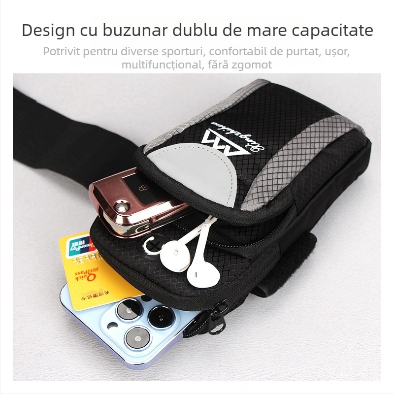 Longlongin Geantă de braț pentru telefon pentru alergare – Unisex, respirabilă, impermeabilă, ultra-ușoară, Oxford material, 17,5×9 cm
