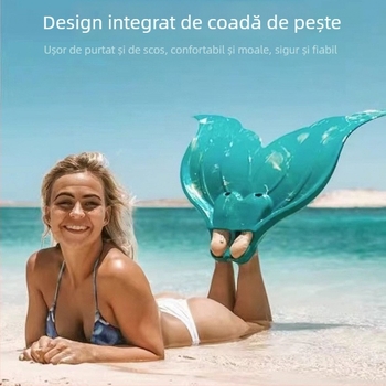 Monofin din silicon pentru înot, design coadă de pește, echipament de antrenament, mai multe dimensiuni