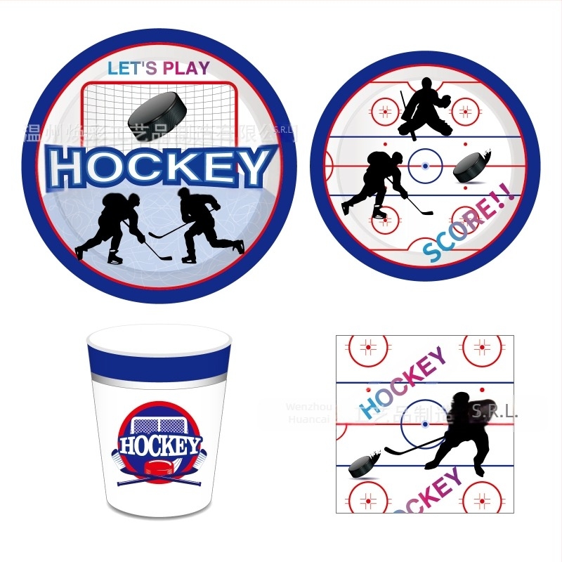 Set de veselă din hârtie pentru petrecere de naștere — pentru 8 persoane, 4 piese (farfurii, șervețele, pahare)