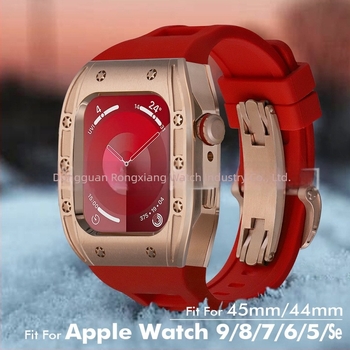 Carcasă de înlocuire Apple Watch pentru Series 9/8/7/6, din oțel inoxidabil, cataramă tip fluture, 44/45 mm