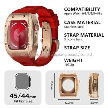 Carcasă de înlocuire Apple Watch pentru Series 9/8/7/6, din oțel inoxidabil, cataramă tip fluture, 44/45 mm