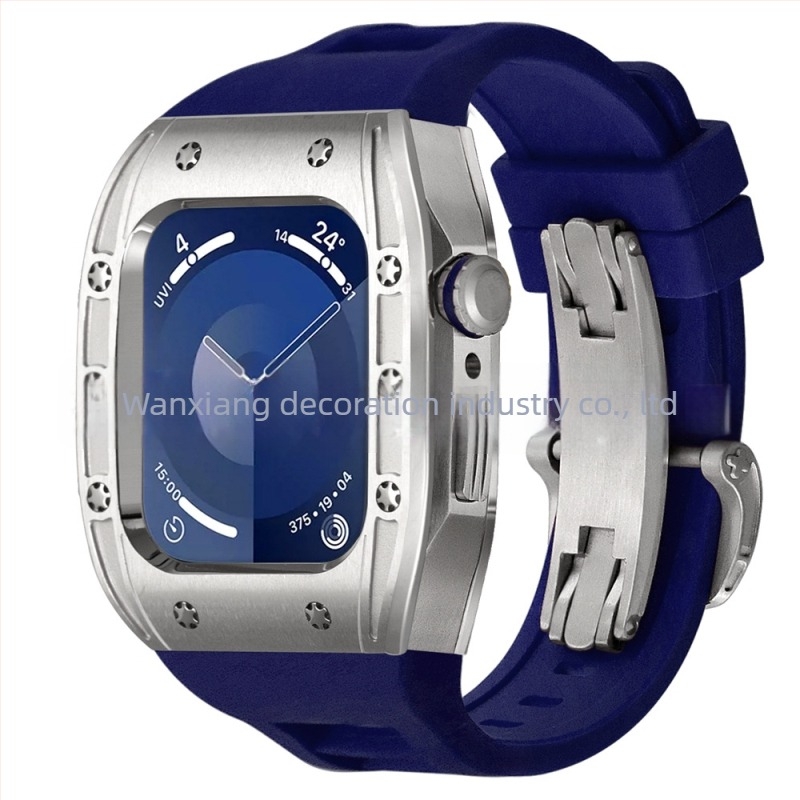 Carcasă de înlocuire Apple Watch pentru Series 9/8/7/6, din oțel inoxidabil, cataramă tip fluture, 44/45 mm