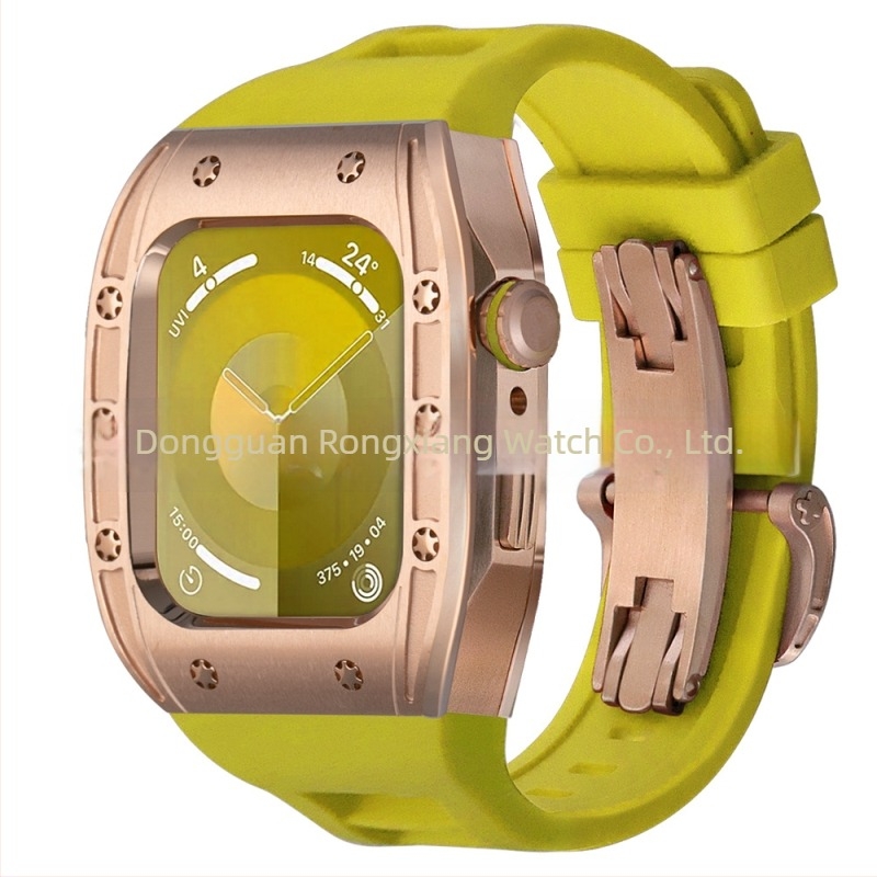 Carcasă de înlocuire Apple Watch pentru Series 9/8/7/6, din oțel inoxidabil, cataramă tip fluture, 44/45 mm