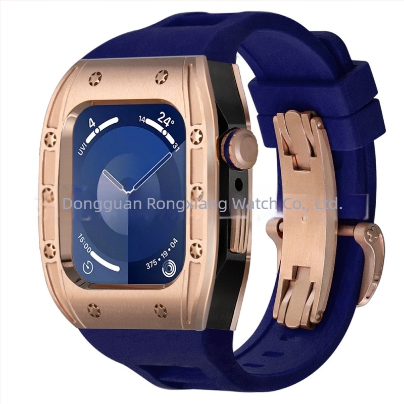 Carcasă de înlocuire Apple Watch pentru Series 9/8/7/6, din oțel inoxidabil, cataramă tip fluture, 44/45 mm