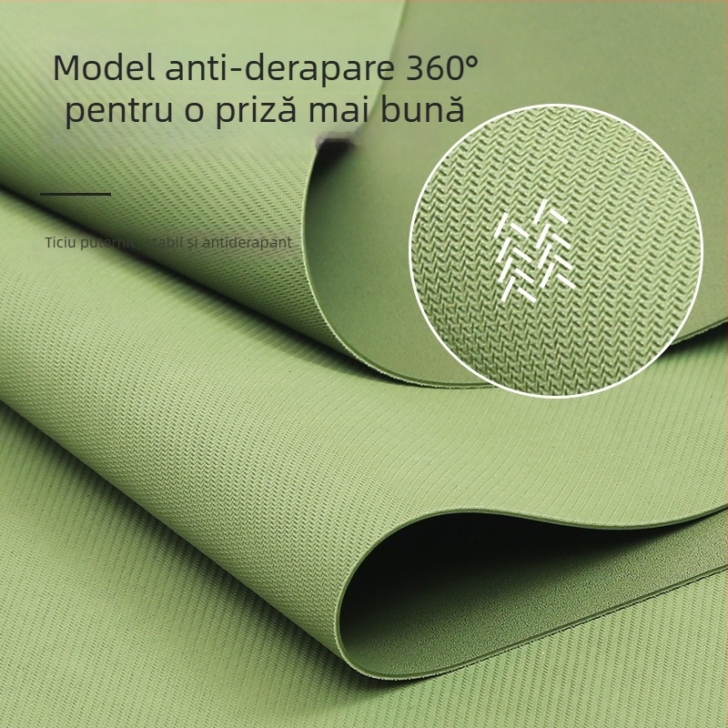 Saltea de yoga Three Brahma; PU material, grosime 1,5 mm, greutate 1500 g, suprafață anti-alunecare, model geometric