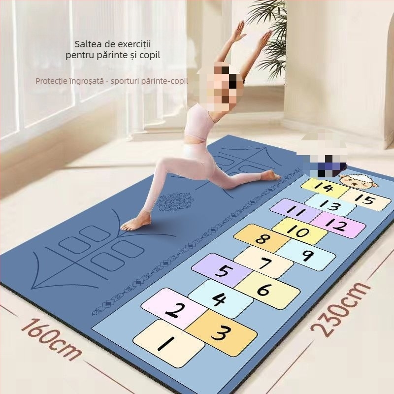 Covor de yoga extra mare, gros, lat și lung, antiderapant, pentru exerciții acasă și podea de dans cu izolare fonică