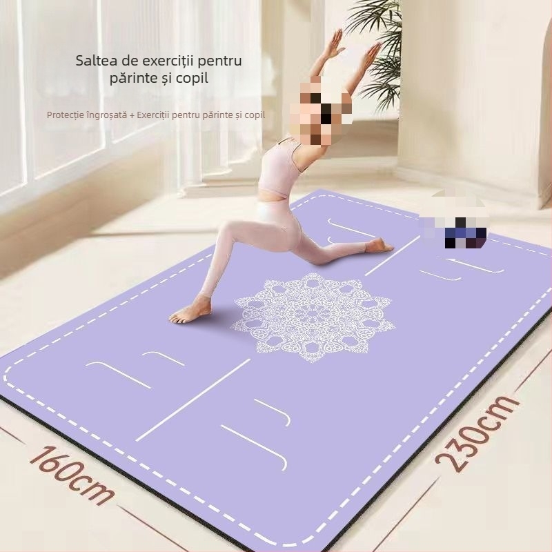 Covor de yoga extra mare, gros, lat și lung, antiderapant, pentru exerciții acasă și podea de dans cu izolare fonică