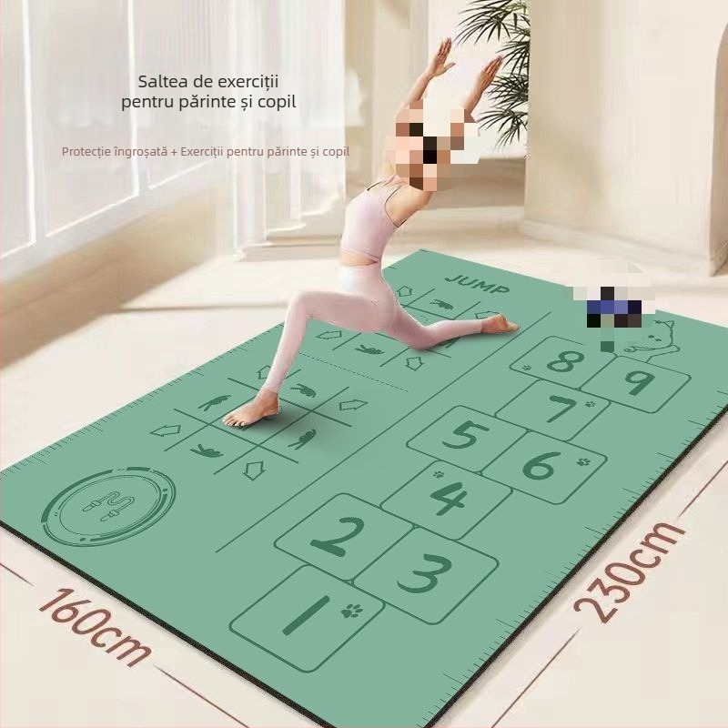 Covor de yoga extra mare, gros, lat și lung, antiderapant, pentru exerciții acasă și podea de dans cu izolare fonică