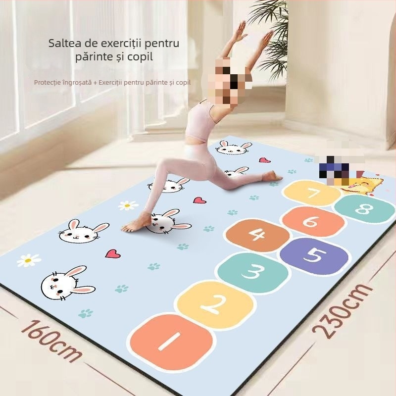 Covor de yoga extra mare, gros, lat și lung, antiderapant, pentru exerciții acasă și podea de dans cu izolare fonică