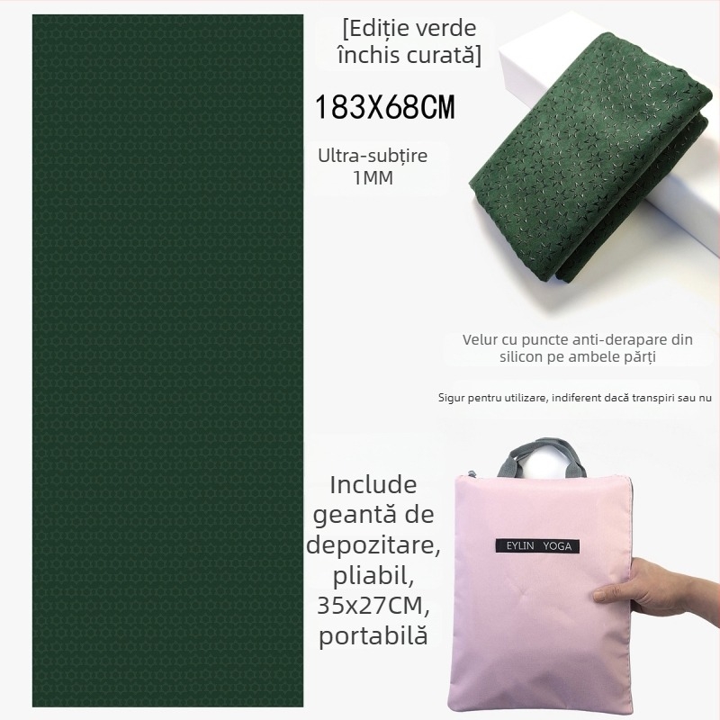 Prosop de yoga anti-alunecare, cu suprafață dublă cu puncte din siliciu, absorbant la transpirație, fără miros, lavabil la mașină