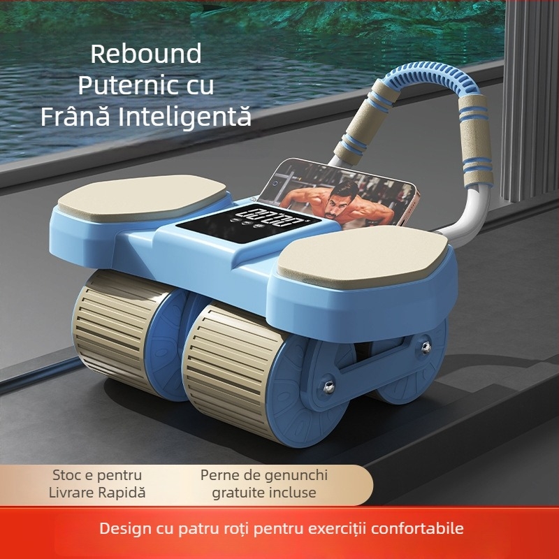 CF-099 Roată abdominală, 2,2 kg, cu patru roți și revenire automată, afișaj mare de temporizare, potrivit pentru birou și acasă