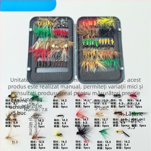 Burning Eagle momeli biionice – set năluci artificiale pentru pescuit cu muște, imitații de fluturi și țânțari, set mixt de cârlige într-o cutie