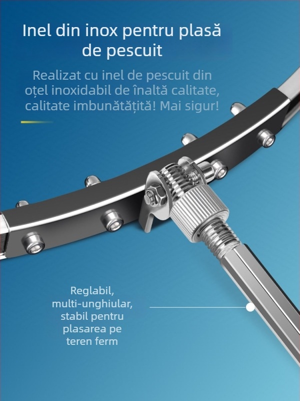 Baon plasă de protecție pentru pescuit din nailon, pătrată, cu inel din oțel inoxidabil, acoperită pentru a preveni blocarea peștilor, portabilă și impermeabilă