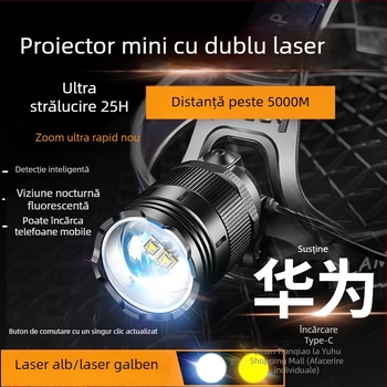 Shuosen Lampa frontală reîncărcabilă, ultra-luminasă pentru pescuit nocturn – Baterie 18650, Impermeabilă, Autonomie 8–10 h, 266 g, Curea elastică