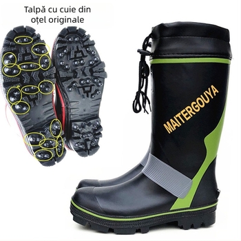 Ghete de ploaie din cauciuc, unisex, glezna scurtă, talpă antiderapantă turnată, branță EVA respirabilă, căptușeală din material textil