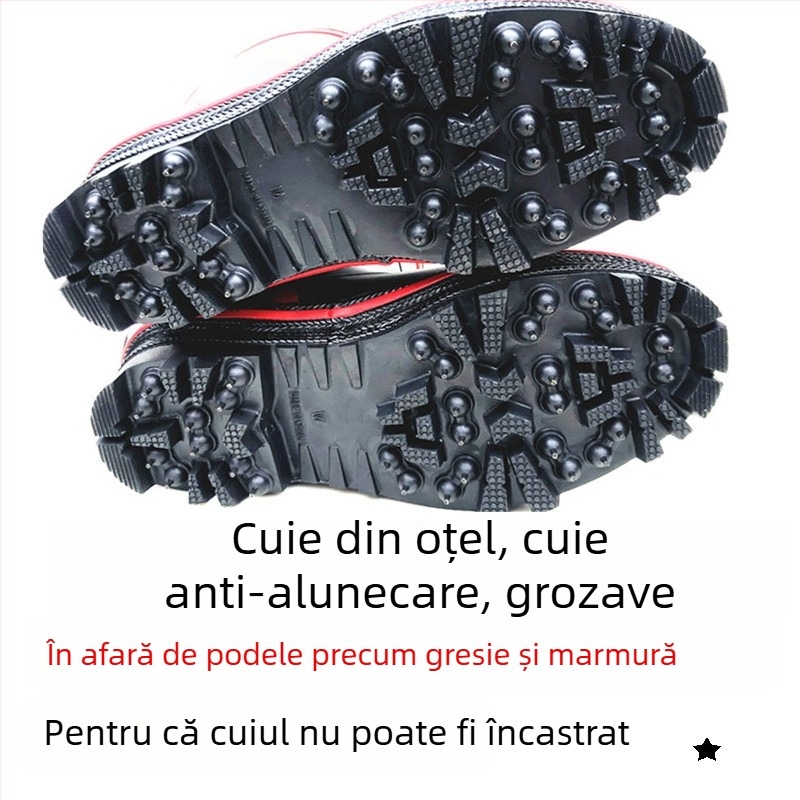 Ghete de ploaie din cauciuc, unisex, glezna scurtă, talpă antiderapantă turnată, branță EVA respirabilă, căptușeală din material textil