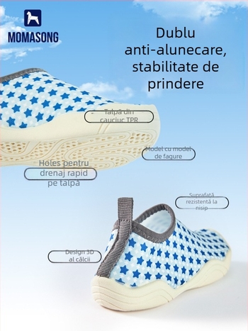 Pantofi pentru copii pentru drumeții la râu - talpă moale, talpă joasă, partea superioară din Lycra, talpă din cauciuc antiderapant, talpă TPR