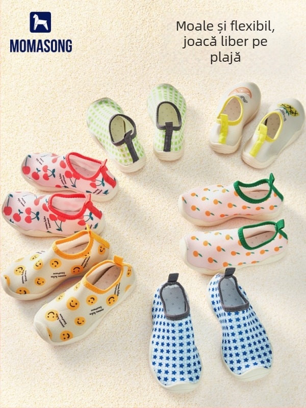 Pantofi pentru copii pentru drumeții la râu - talpă moale, talpă joasă, partea superioară din Lycra, talpă din cauciuc antiderapant, talpă TPR