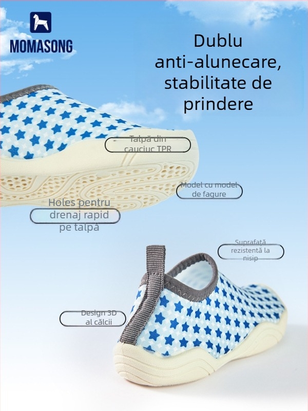 Pantofi pentru copii pentru drumeții la râu - talpă moale, talpă joasă, partea superioară din Lycra, talpă din cauciuc antiderapant, talpă TPR