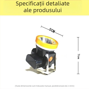 Cască de protecție pentru miner cu lanternă LED, utilizare subterană, încărcare, impermeabilă, rază peste 500 m