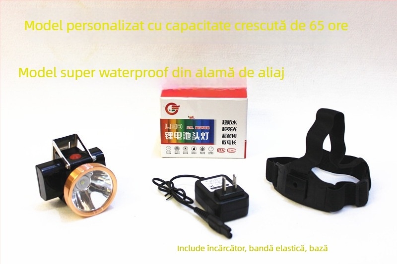Cască de protecție pentru miner cu lanternă LED, utilizare subterană, încărcare, impermeabilă, rază peste 500 m
