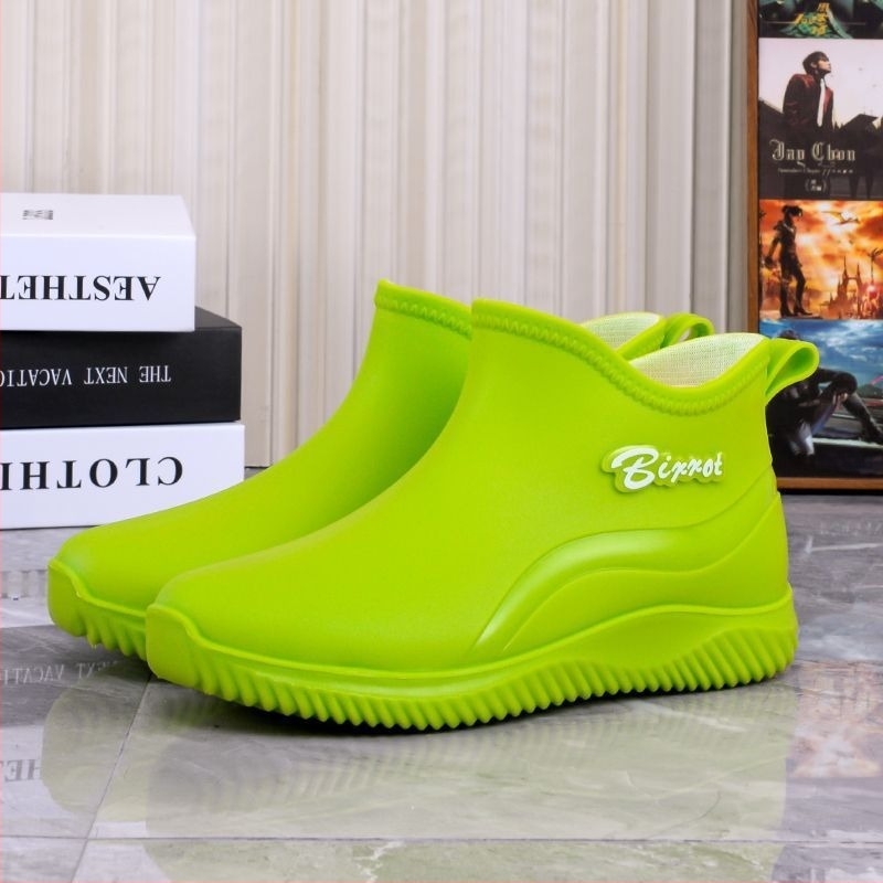 Ghete de ploaie pentru bărbați, exterior PVC, talpă din plastic turnată prin injecție, antiderapante, gleznă joasă