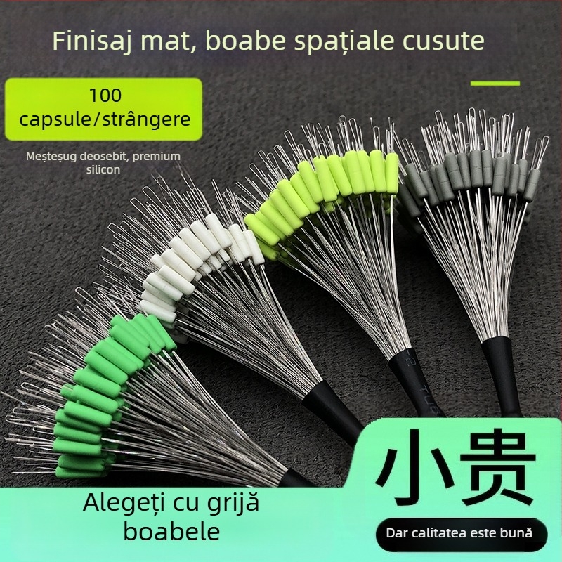 Perle din silicon cu închidere, set în vrac 010-line, finisaj mat, calitate premium, material: floare de mătase