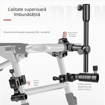 Suport universal pentru undițe din aliaj de aluminiu, pentru două sau o singură undiță, accesorii pentru scaunul de pescuit cu raft de prinderi îmbunătățit