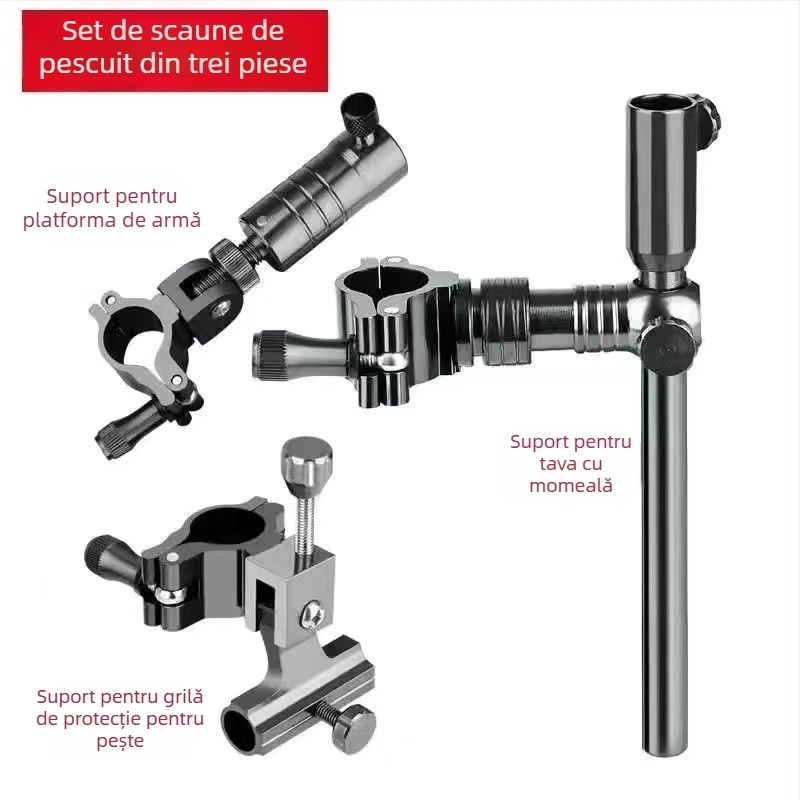 Suport universal pentru undițe din aliaj de aluminiu, pentru două sau o singură undiță, accesorii pentru scaunul de pescuit cu raft de prinderi îmbunătățit