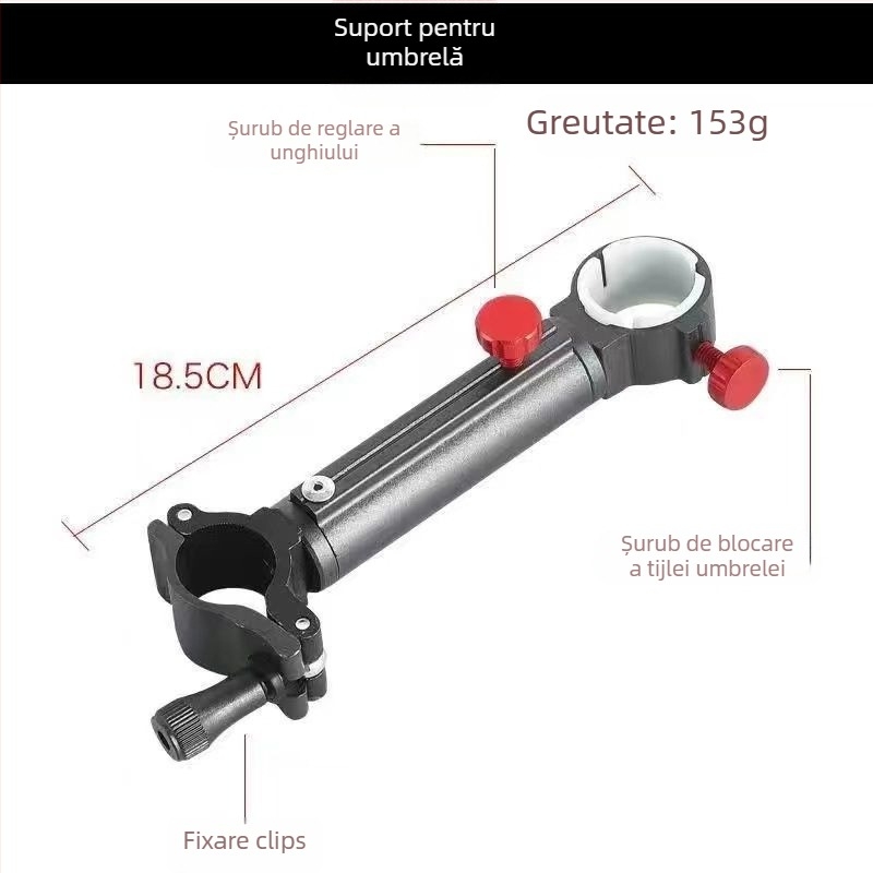 Suport universal pentru undițe din aliaj de aluminiu, pentru două sau o singură undiță, accesorii pentru scaunul de pescuit cu raft de prinderi îmbunătățit