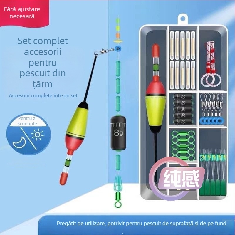 Set de undițe pentru pescuit la plută pentru pescuit în stâncă — kit complet de accesorii (Brand: Default item; Material: Other; Conținut: Set complet)