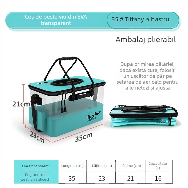Găleată pliabilă pentru pește - Material EVA, Greutate brută 1