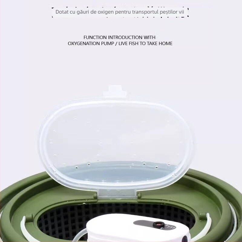 Găleată pentru pești vii cu pompă de oxigen – Multifuncțional, cu dublă stratificare, îngroșată