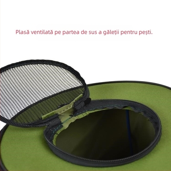 Găleată de pescuit – impermeabilă, pliabilă, întărită, recipient pentru pești vii