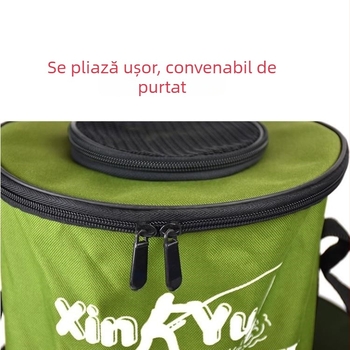 Găleată de pescuit – impermeabilă, pliabilă, întărită, recipient pentru pești vii