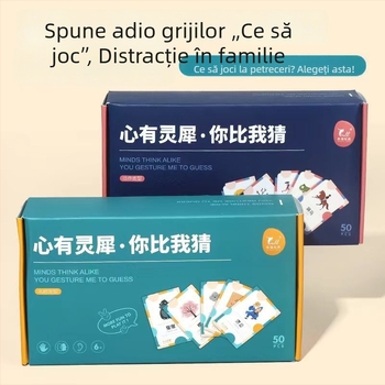 Carduri de joc de familie pentru reuniuni, antrenament interactiv de exprimare pentru copii 4–14 ani, cărți din hârtie, dezvoltă abilități vizuale, dezvoltare intelectuală și coordonare mână-ochi.