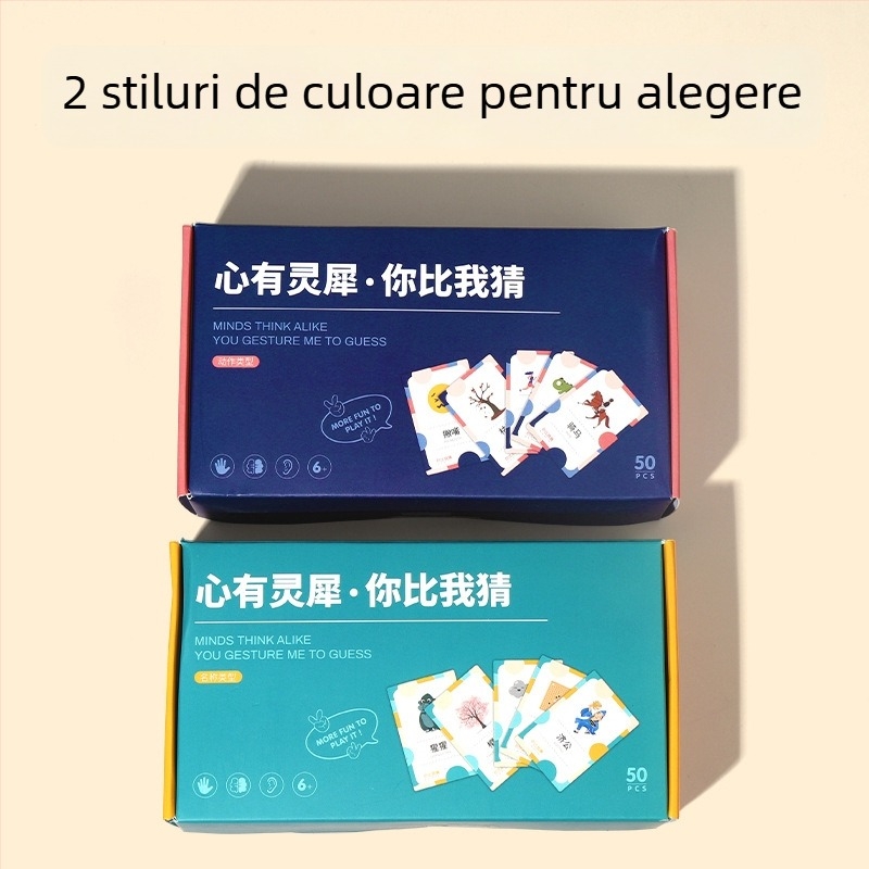 Carduri de joc de familie pentru reuniuni, antrenament interactiv de exprimare pentru copii 4–14 ani, cărți din hârtie, dezvoltă abilități vizuale, dezvoltare intelectuală și coordonare mână-ochi.