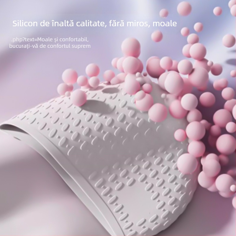 Șapcă de înot din silicon pentru adulți, formă de picătură de apă, design cu bule mărite, ultra-elastică, protecție impermeabilă pentru urechi, protecție pentru păr lung