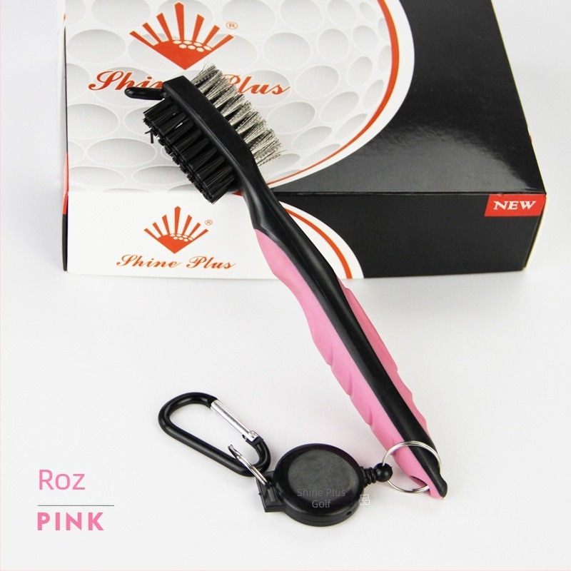 Perie pentru mingi de golf, perie dublă din nailon, imprimare logo și personalizare, accesorii pentru golf