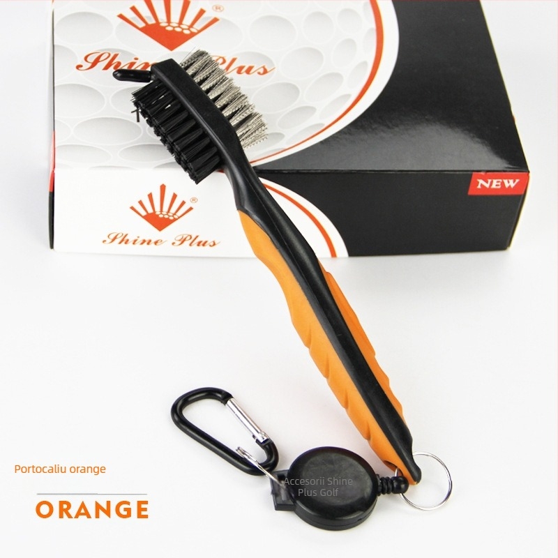 Perie pentru mingi de golf, perie dublă din nailon, imprimare logo și personalizare, accesorii pentru golf