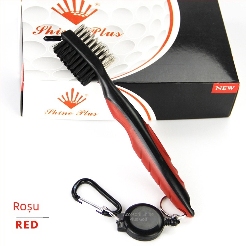 Perie pentru mingi de golf, perie dublă din nailon, imprimare logo și personalizare, accesorii pentru golf