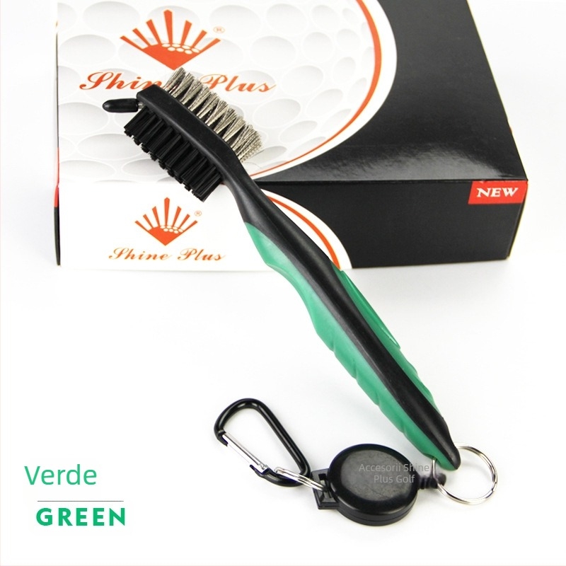Perie pentru mingi de golf, perie dublă din nailon, imprimare logo și personalizare, accesorii pentru golf